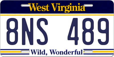 WV license plate 8NS489