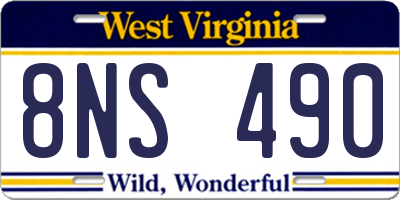 WV license plate 8NS490