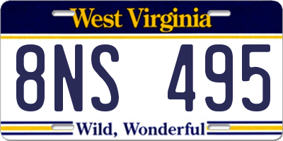 WV license plate 8NS495
