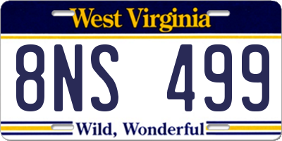 WV license plate 8NS499