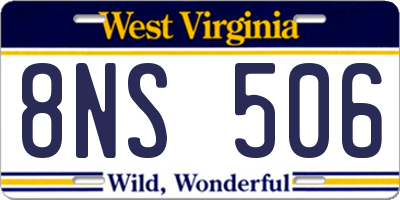 WV license plate 8NS506