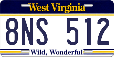WV license plate 8NS512