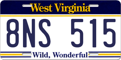 WV license plate 8NS515
