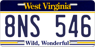 WV license plate 8NS546