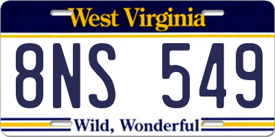 WV license plate 8NS549