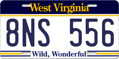 WV license plate 8NS556