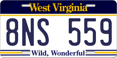 WV license plate 8NS559