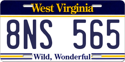 WV license plate 8NS565