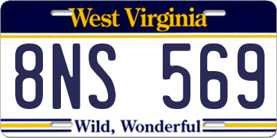 WV license plate 8NS569