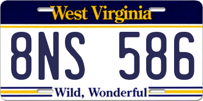 WV license plate 8NS586