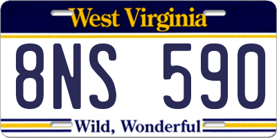 WV license plate 8NS590