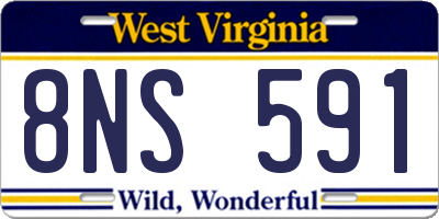 WV license plate 8NS591