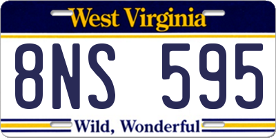 WV license plate 8NS595