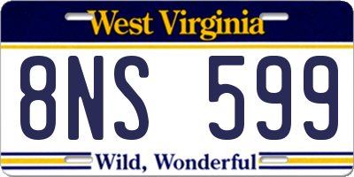 WV license plate 8NS599