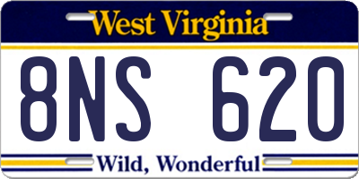 WV license plate 8NS620
