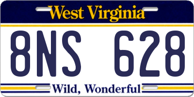 WV license plate 8NS628