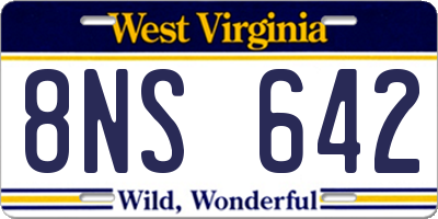 WV license plate 8NS642