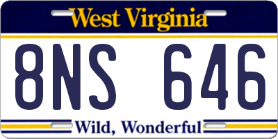 WV license plate 8NS646