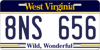 WV license plate 8NS656