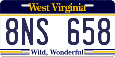 WV license plate 8NS658