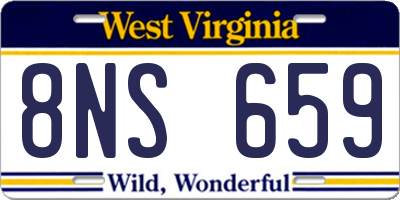 WV license plate 8NS659