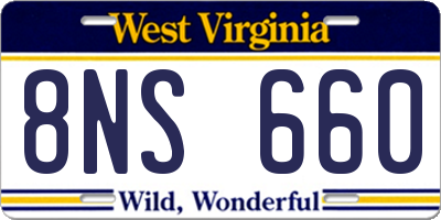 WV license plate 8NS660