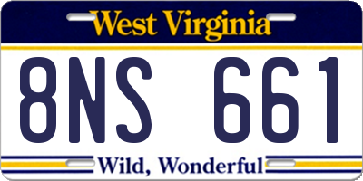 WV license plate 8NS661