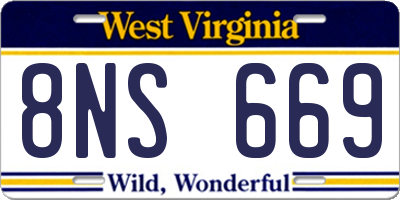 WV license plate 8NS669