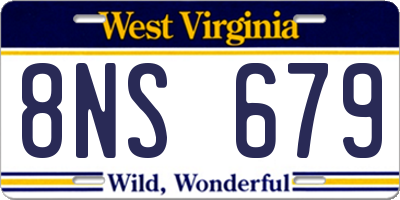 WV license plate 8NS679