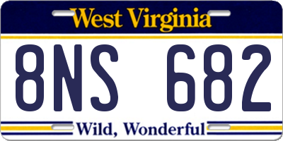 WV license plate 8NS682