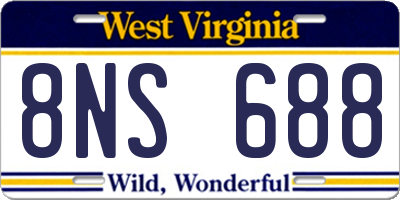 WV license plate 8NS688
