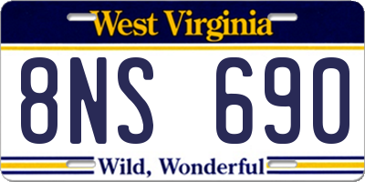 WV license plate 8NS690