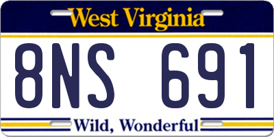 WV license plate 8NS691