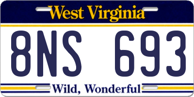 WV license plate 8NS693