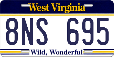 WV license plate 8NS695