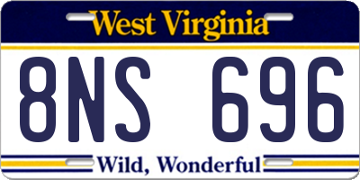WV license plate 8NS696