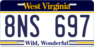 WV license plate 8NS697