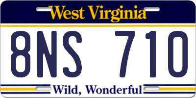 WV license plate 8NS710