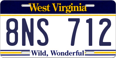 WV license plate 8NS712