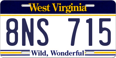 WV license plate 8NS715