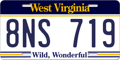 WV license plate 8NS719