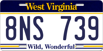 WV license plate 8NS739