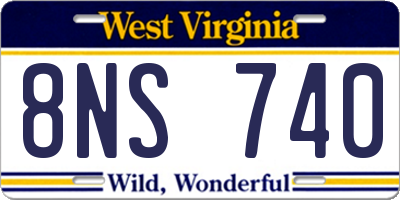 WV license plate 8NS740