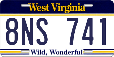 WV license plate 8NS741