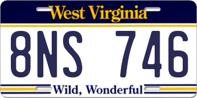WV license plate 8NS746