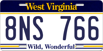 WV license plate 8NS766