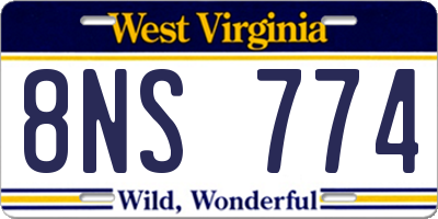 WV license plate 8NS774