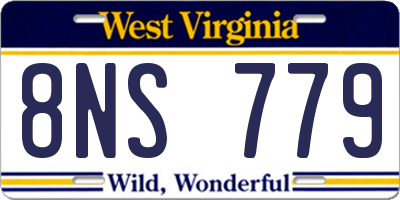 WV license plate 8NS779