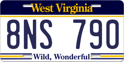 WV license plate 8NS790