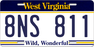 WV license plate 8NS811